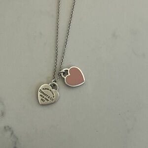 Tiffany & Co Pink Double Heart Necklace